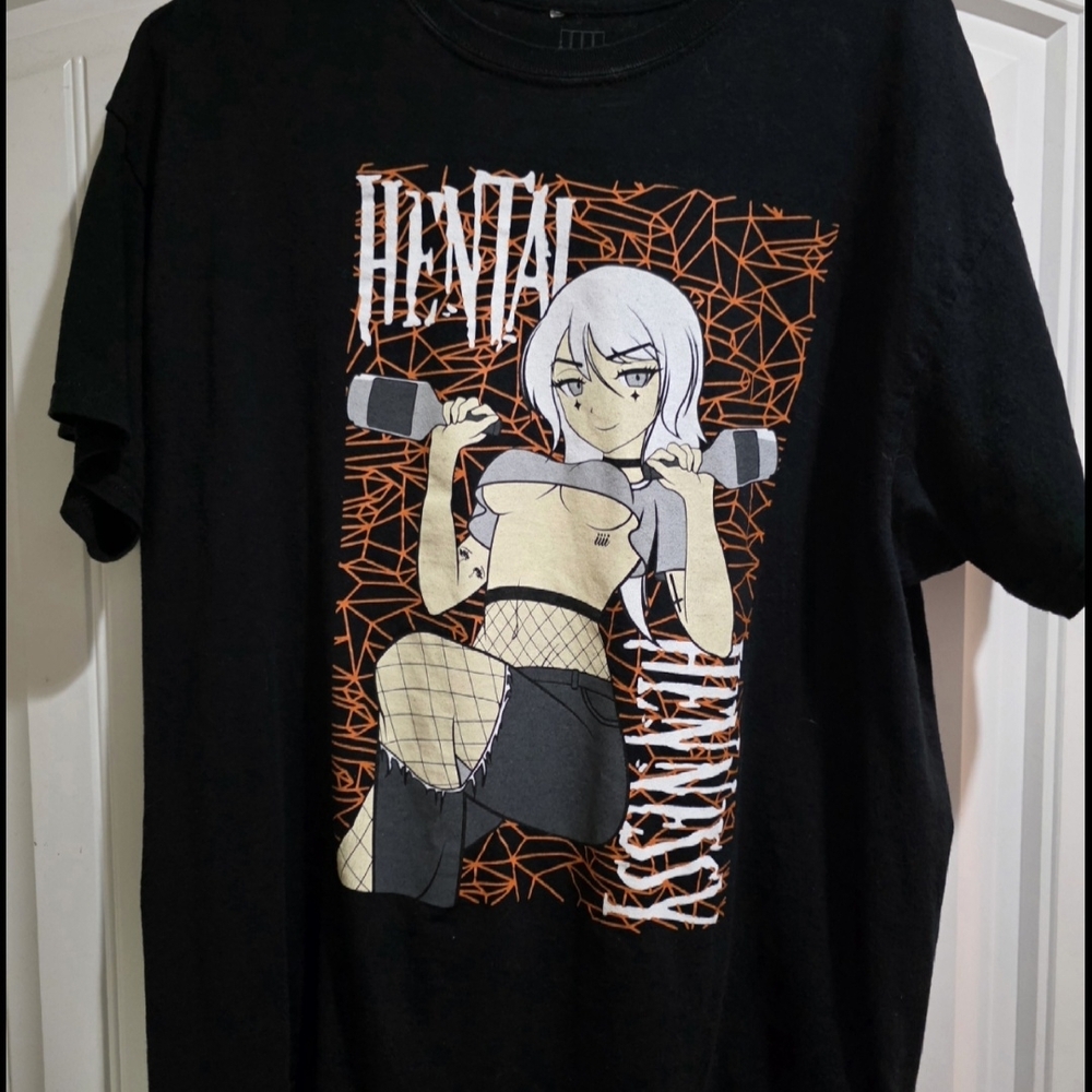 Spencer's Anime Girl Graphic T-Shirt | Black Unisex XL
